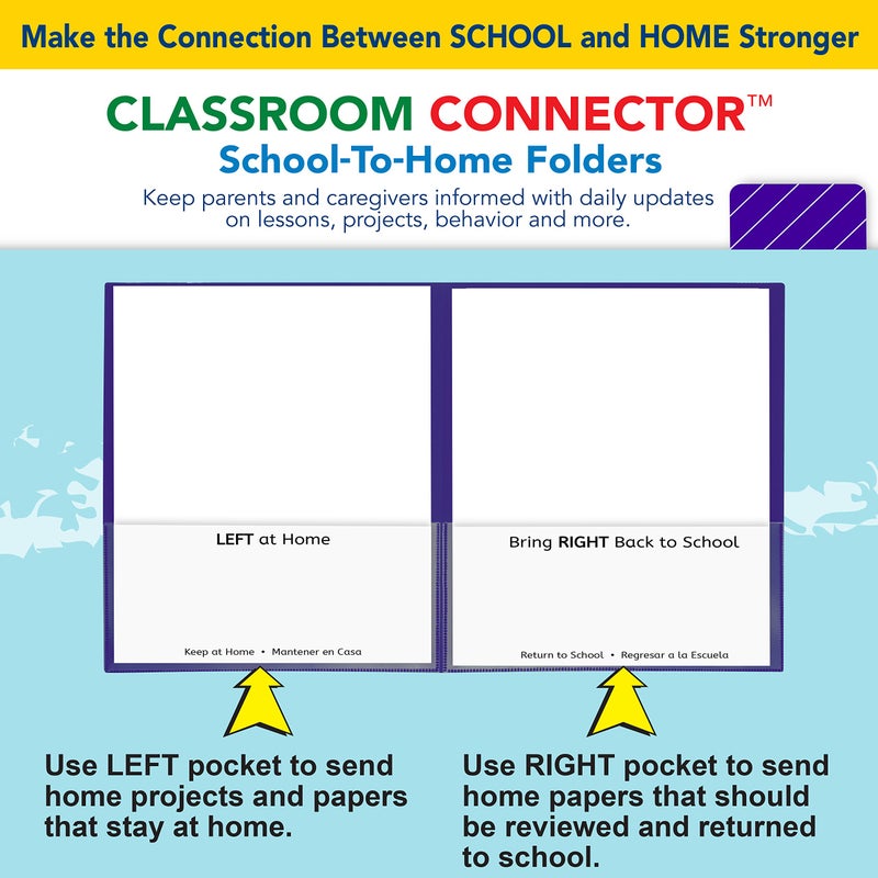 C-Line Classroom Connector School-to-Home Folders, Purple, 25 per Box (32009) - Image 5